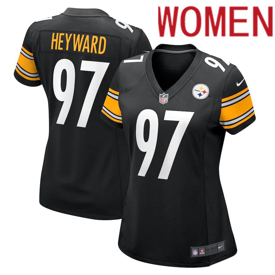 Women Pittsburgh Steelers 97 Cameron Heyward Nike Black Game NFL Jersey